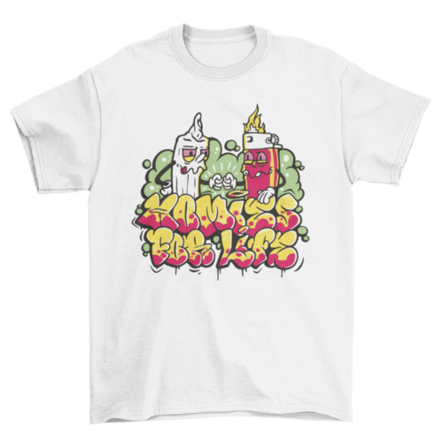 Lighter and joint weed t-shirt
