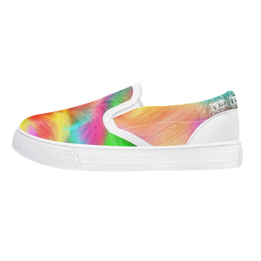 Girls Fuzz Print Slip-on shoes