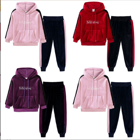 Fashion Girls Long Sleeve Two-piece Sports Suit
