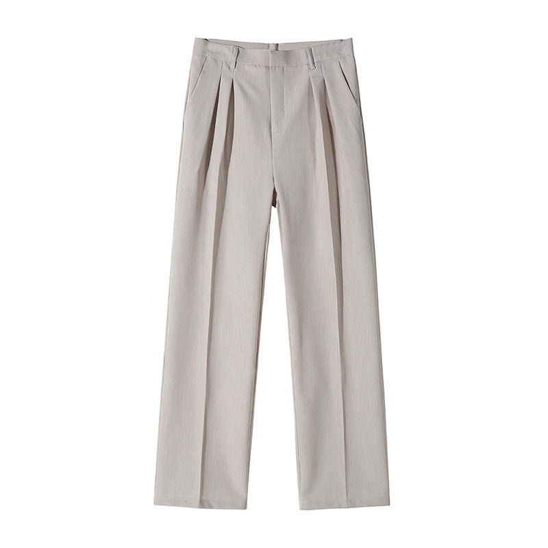 Draping Effect Loose Straight Mop Suit Pants For Men