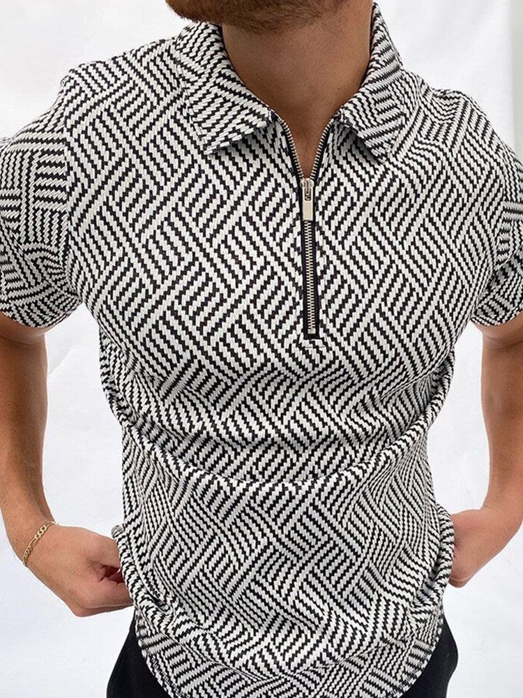 Men’s 1/4 Zip Casual Polos