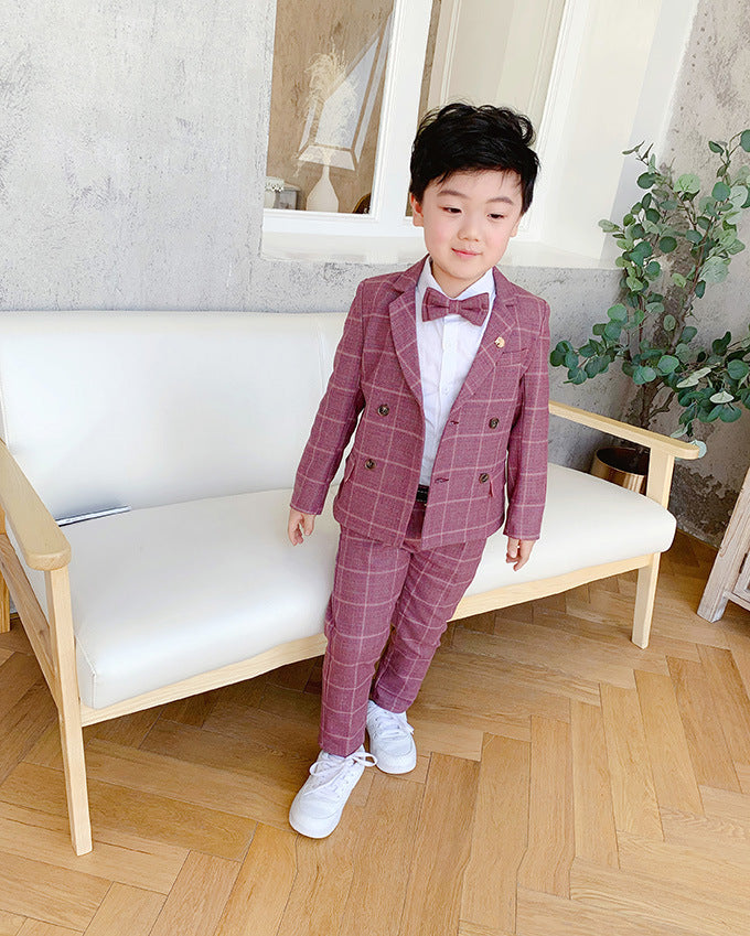 Children's Suit Jacket Pants Bow Tie 3-piece Set