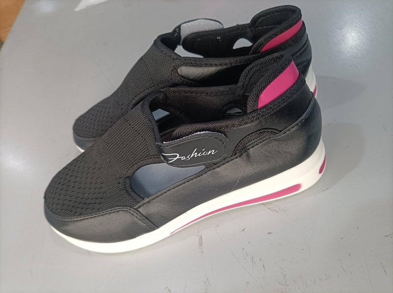 Ladies Casual Low Wedge Breathable Non-Slip Comfort Shoe
