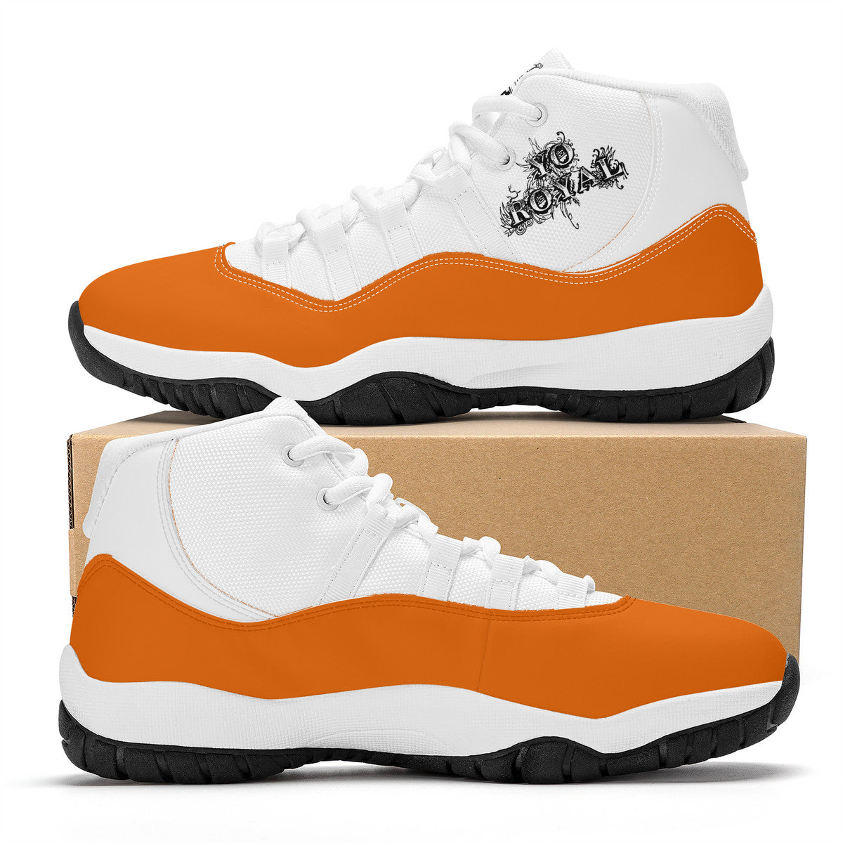Orange High Top Air Retro Sneakers