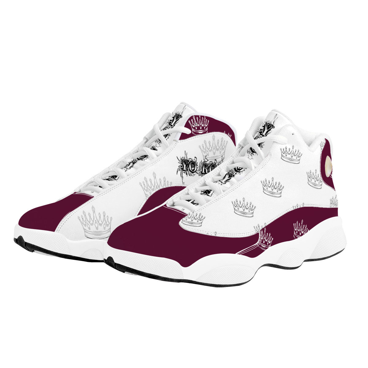 YR Burgandy Basketball Shoes