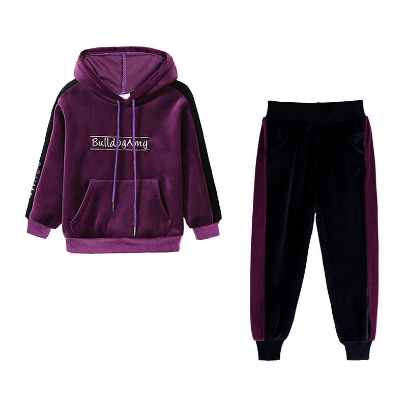 Fashion Girls Long Sleeve Two-piece Sports Suit