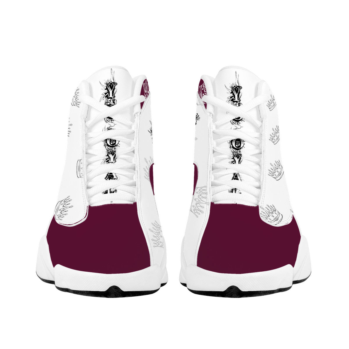 YR Burgandy Basketball Shoes
