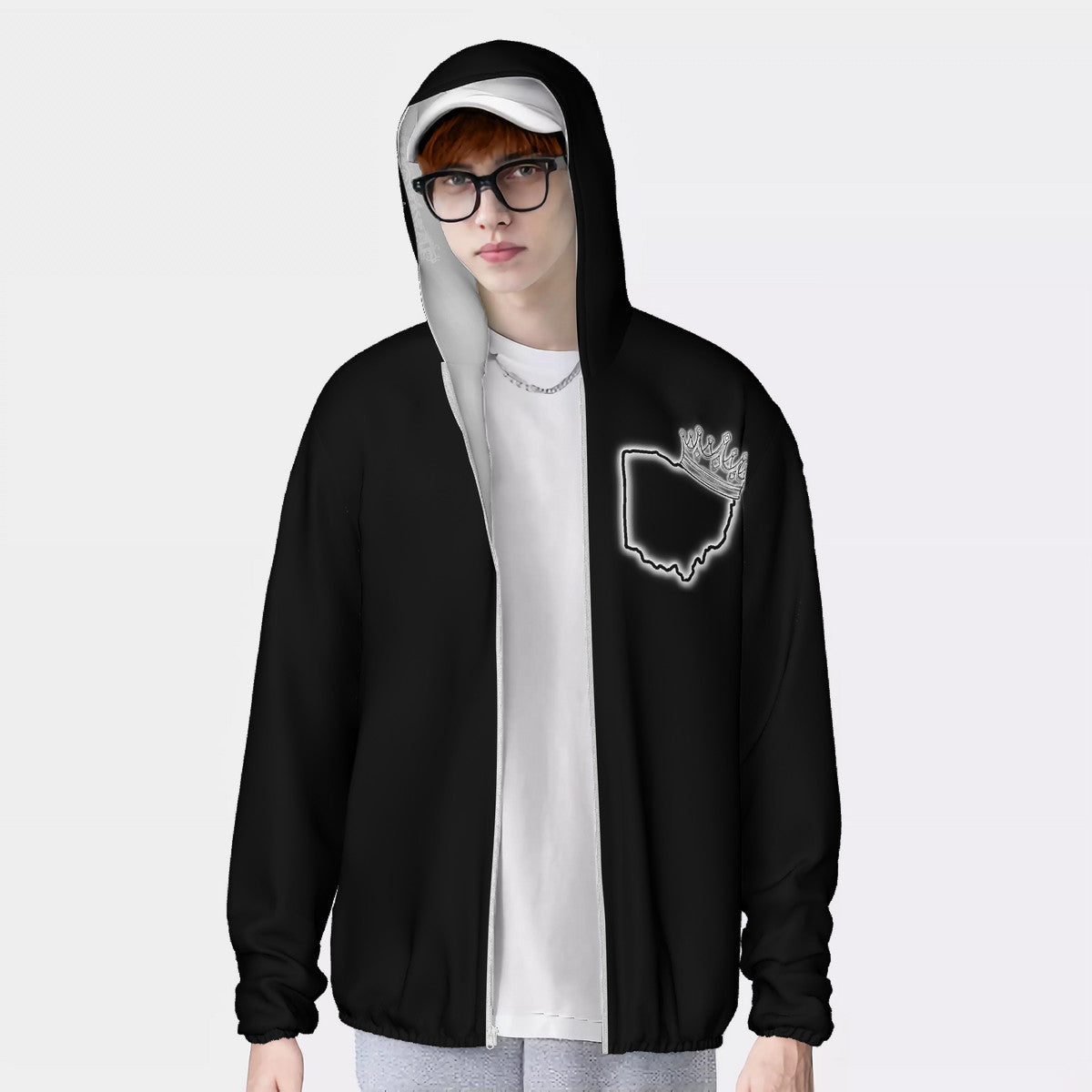 Black Lightweight Zipper Hoodie